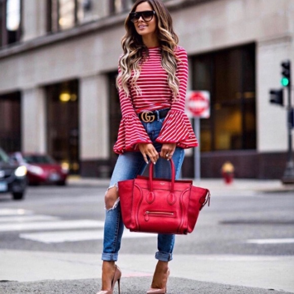 Striped Bell Sleeve Top - Picture 5 of 9